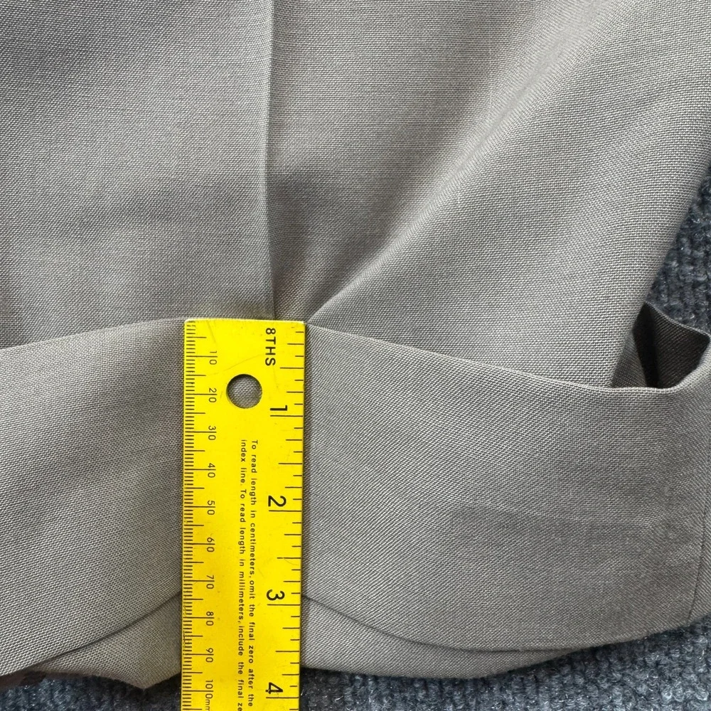 Vtg Haggar Dress Pants Mens 34x34 Brown Wool Blend Pleated Slash Pocket Career